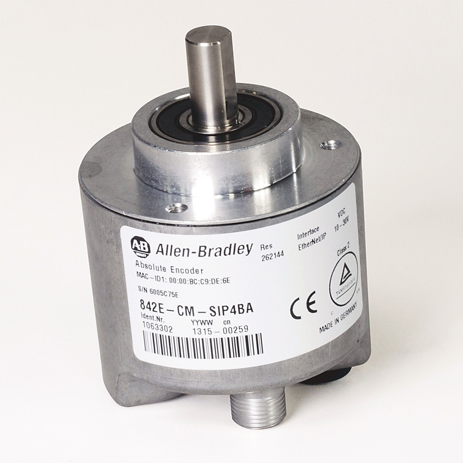 842E-CM ETHERNET / IP ENCODER - CIP MOTION, UNA SOLA VUELTA, EJE MACIZO DE 10 MM CON CONECTOR M12 PL - 842ECMSIP4BA