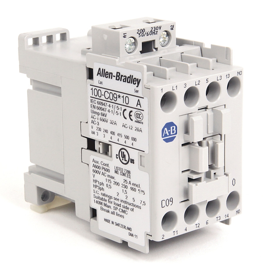 CONTACTOR,9 A,230V 50/60 HZ,CA,4 POLOS NORMALMENTE ABIERTOS,230V CA 50/60HZ - 100C09KF400