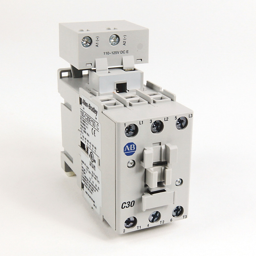 CONTACTOR IEC 100-C, BOBINA ELECTRONICA DE 110-125 V CC, TERMINALES DE TORNILLO,LADO DE LINEA, 30 A - 100C30ED00