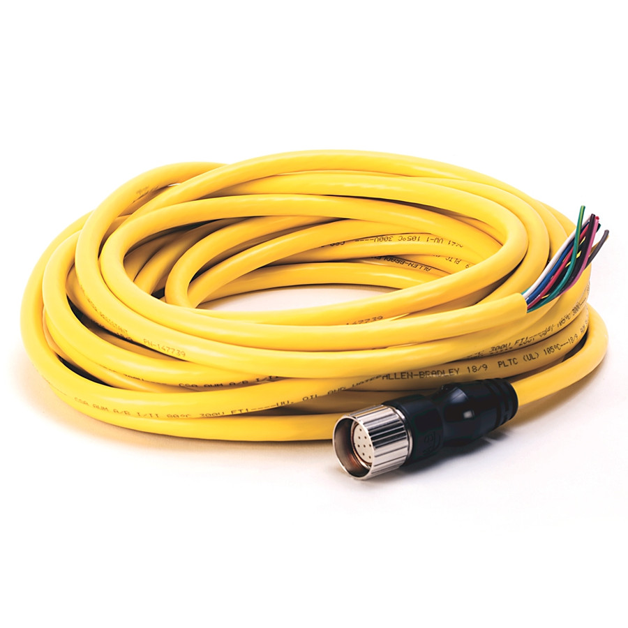 CABLE CON CONECTOR M23 PVC AMARILLO 18 AWG 10M - 889MFX9AE10