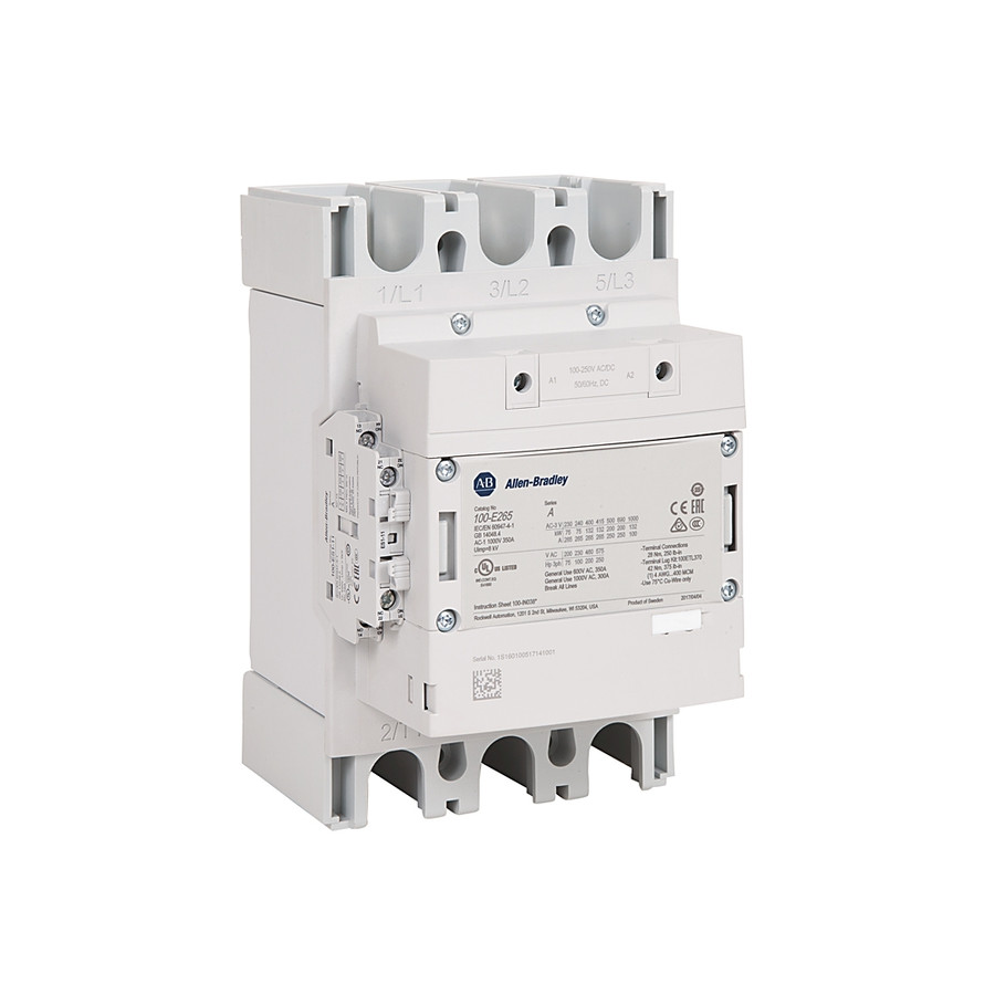 CONTACTOR IEC 100-E MCS-E DE 370 AMP 100-250 VCA 50/60Hz 100-250VCD BOBINA ELECTRONICA 1 NA 1 NC - 100E370ED11