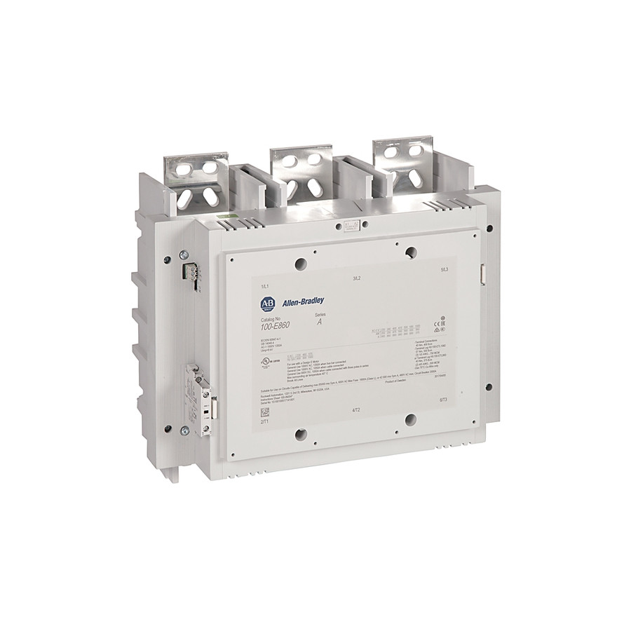 CONTACTOR  860A, SERVICIO AC3, BOBINA ELECTRÓNICA 100-250V CA 50, INTERFAZ PLC, 1 NA 1 NC - 100E860ED11