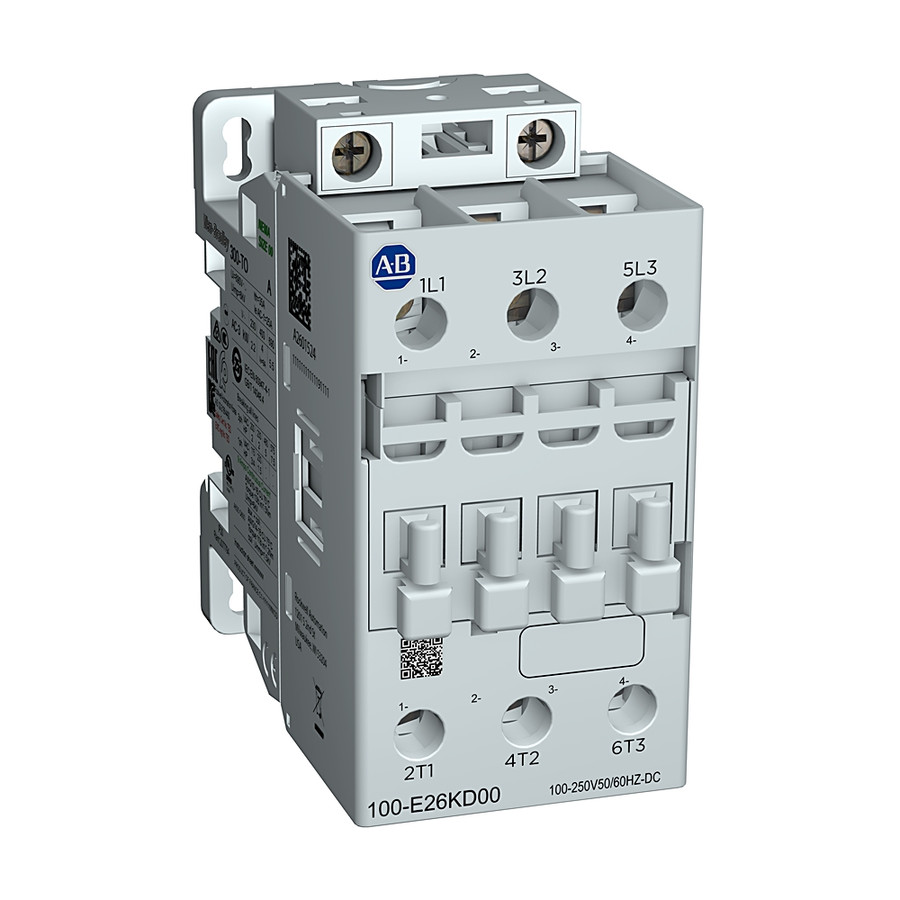CONTACTOR, IEC, 30 A, 24-60 V 50-60 HZ, 20-60 V CC, 3 POLOS NA, 0 NA 0 NC CONTACTOS AUXILIARES - 100E30KJ00