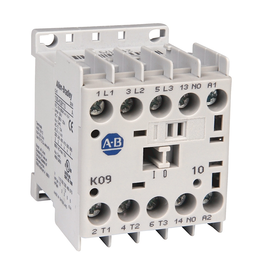 CONTACTOR TIPO MINI DE 12 A CONTROL 24VDC, 3 CONTACTOS N.O., 1 CONTACTO N.C. - 100K12ZJ01
