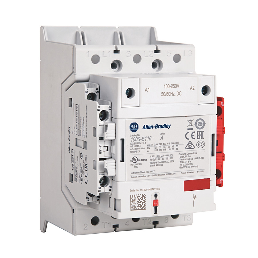 CONTACTOR DE SEGURIDAD 100S-E MCS-E, 265 A, SERVICIO AC3, BOBINA ELECTRONICA DE 250-500 V CA - 100SE265EN12C