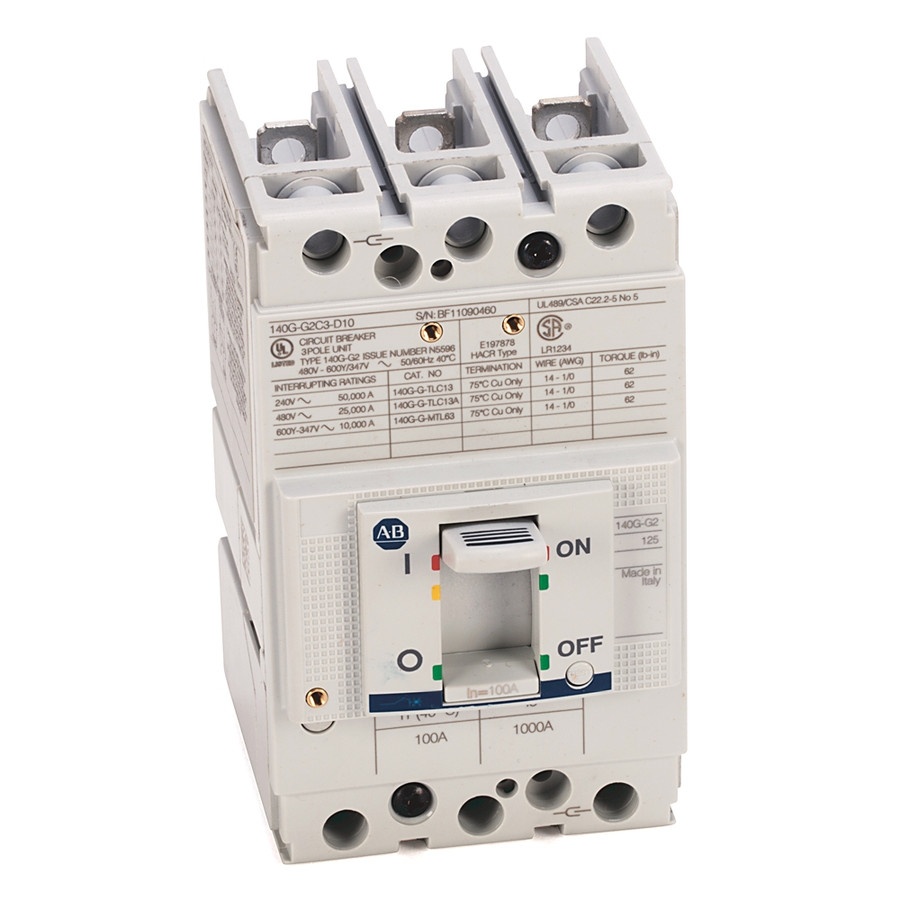 CORTA CIRCUITO DE CAJA MOLDEADA, FRAME G, 3 POLOS, 25KA, 480V, 125A, CÓDIGO INTERRUPTIVA G2 - 140GG2C3D12