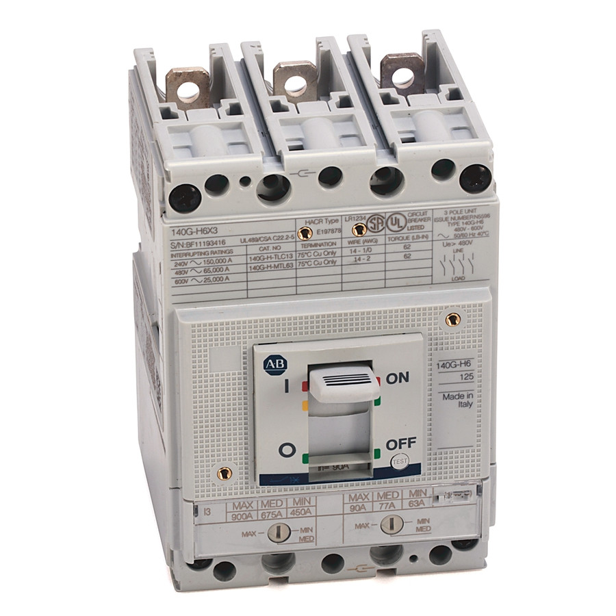 CIRCUIT BREAKER 90 AMPS, 3 POLOS, 480V 60HZ , FRAME TIPO H, AJUSTABLE - 140GH6F3C90