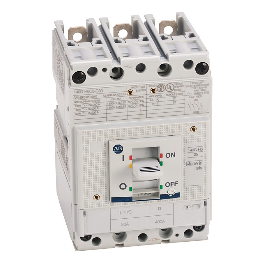 CORTA CIRCUITO, H-FRAME, 3 POLOS, 25A, 65KA A 480V - 140GH6I3C25