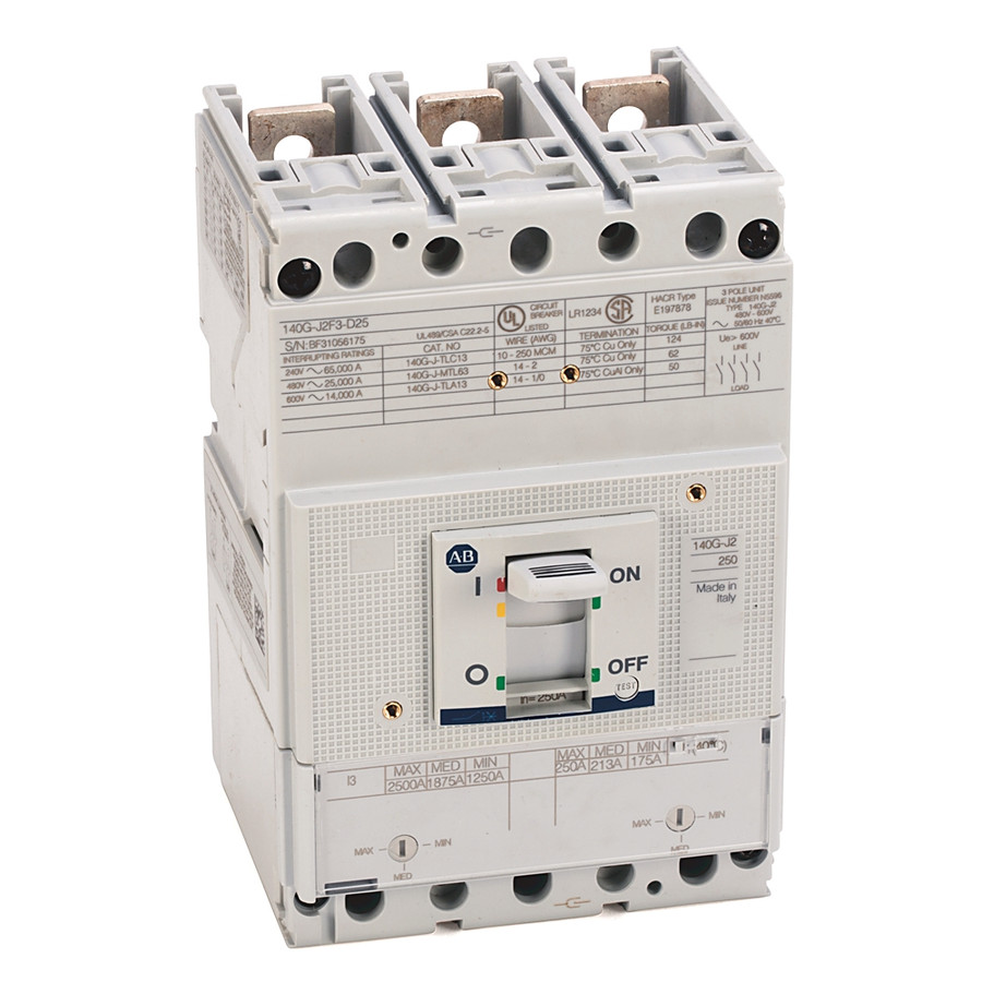 CORTA CIRCUITO DE CAJA MOLDEADA, FRAME J, 3 POLOS, 200A, 25KA A 480V 60HZ - 140GJ2F3D20