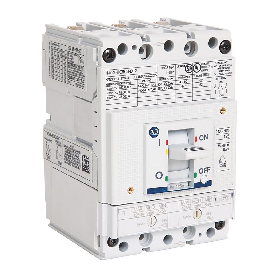 INTERRUPTOR AUTOMATICO EN CAJA MOLDEADA 140G, MARCO HC, 65 KA, 3 POLOS, CORRIENTE NOMINAL 40 A - 140GHC6C3C40