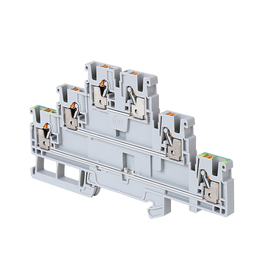 BLOQUE DE TERMINALES, CONEXION PUSH-IN, IEC, TRIPLE NIVEL, TIERRA, ALIMENTACION DIRECTA, 2.5MM,50 PZ - 1492PTG3