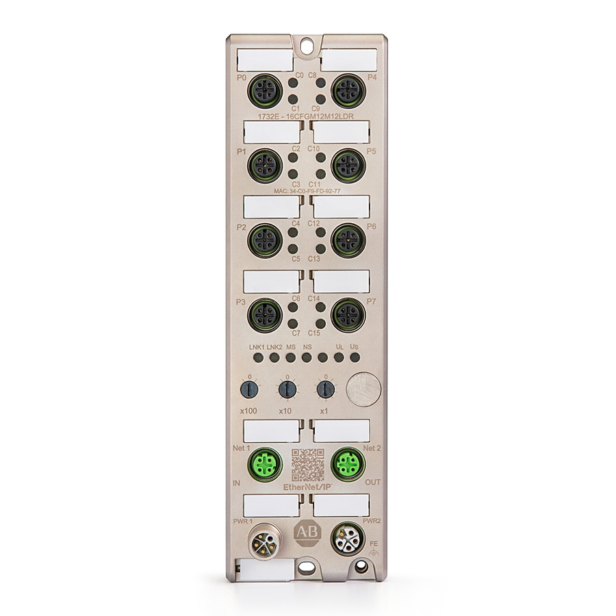 ARMORBLCK ETHERNET IP SEMICONFIGURADO 24VDC, M12 - 1732E16CFGM12M12LDR
