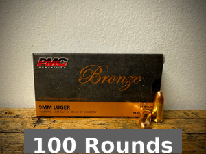 PMC Bronze 9mm Ammo 124 Grain Full Metal Jacket 100 Rounds