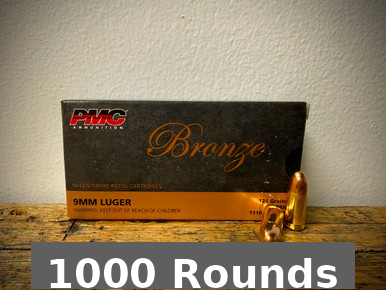PMC Bronze 9mm Ammo 124 Grain Full Metal Jacket 1000 Rounds