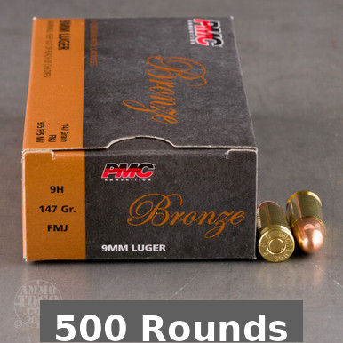 PMC Bronze 9mm Ammo 147 Grain Full Metal Jacket 500 Rounds