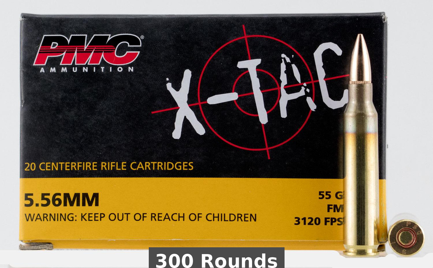 56x45mm  55 Grain FMJ  PMC (5.56X) 300 Rounds Ammo