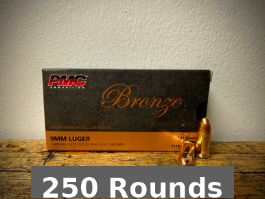 C Bronze 9mm 124 Grain Full Metal Jacket 250 Rounds Ammo