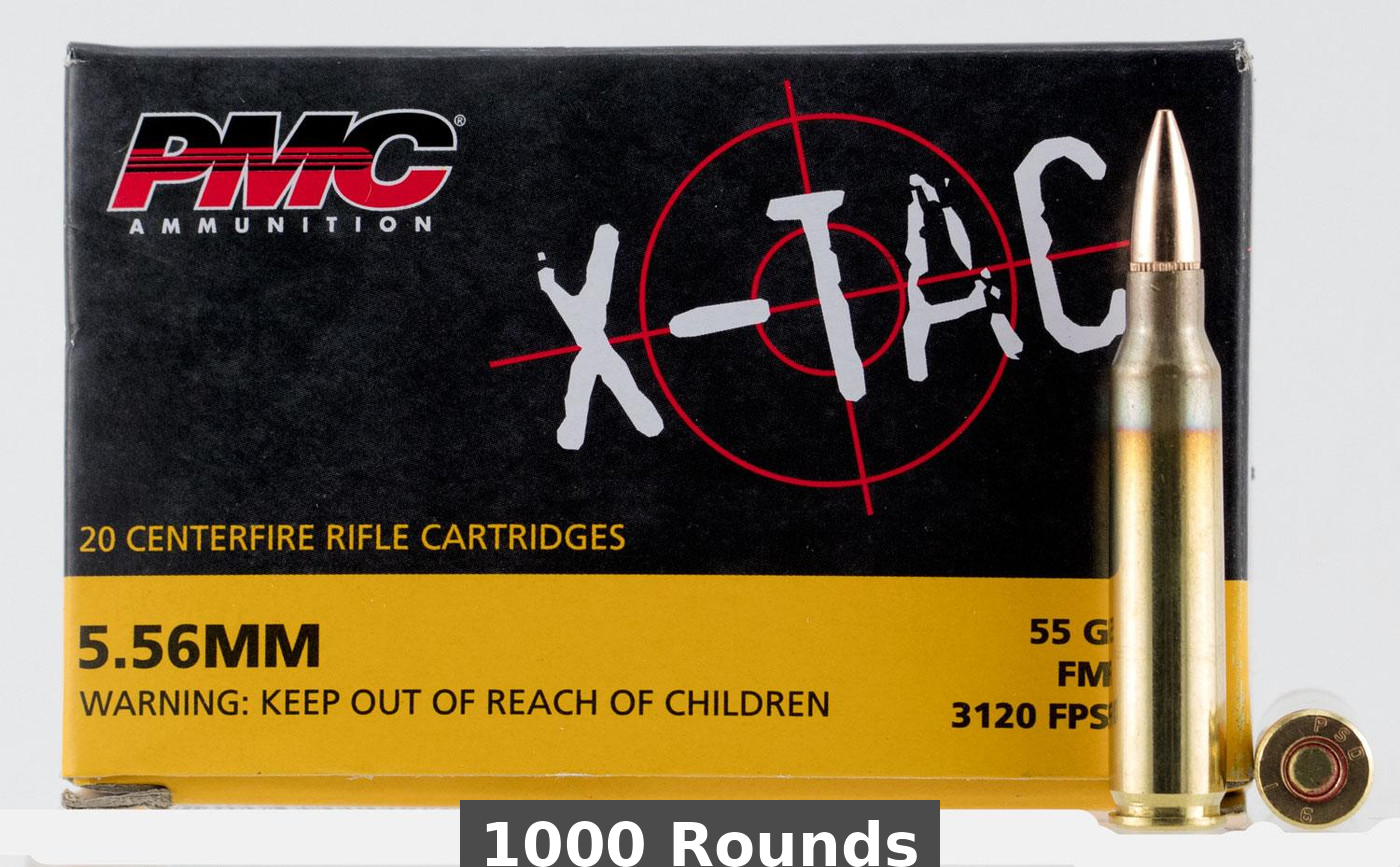 56x45mm  55 Grain FMJ  PMC (5.56X) 1000 Rounds Ammo