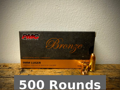 C Bronze 9mm 124 Grain Full Metal Jacket 500 Rounds Ammo