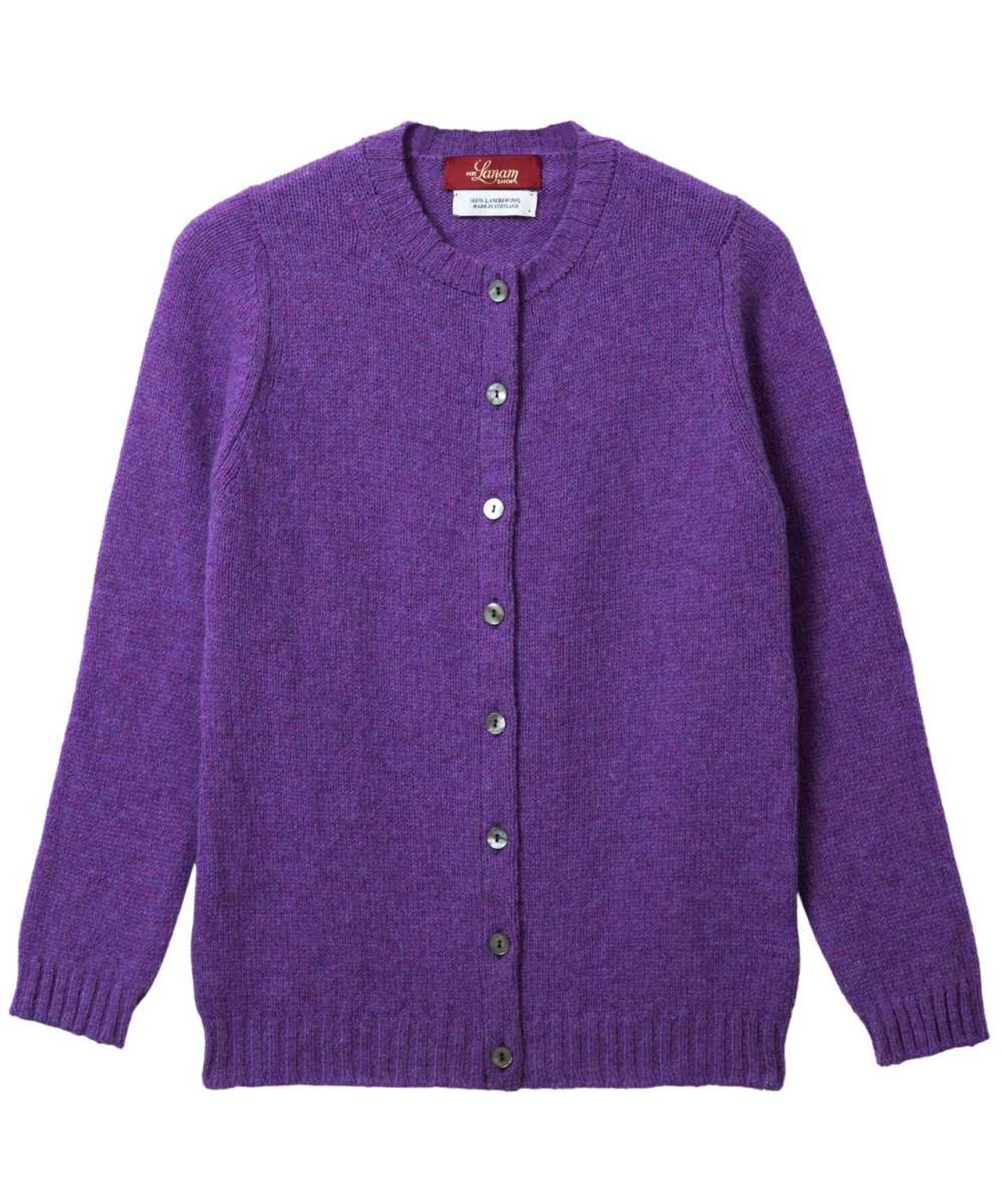 Women's Shetland Wool Sweaters: Shetland Wool Crew Neck Cardigan ...