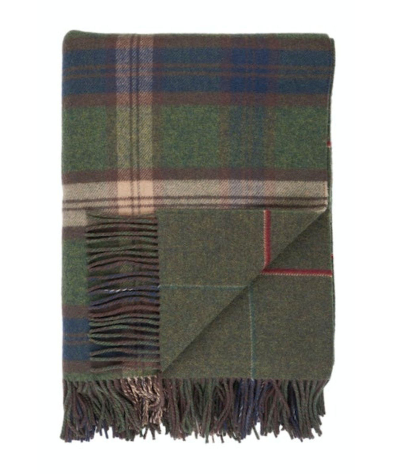 Lambswool Throw Blanket: Johnstons of Elgin Lambswool Double Face Check ...