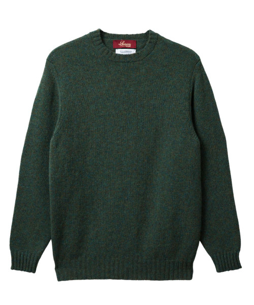 Men's Lambswool Sweaters: Traditional Shetland Wool Crew Neck Sweater ...