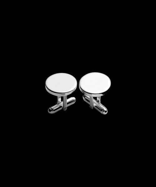 Carrs Silver Sheffield England Men's Engravable Sterling Silver Round Cufflinks