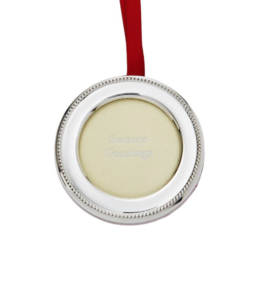 Carrs Silver Engravable Round Pearl Edge Sterling Silver Frame Ornament