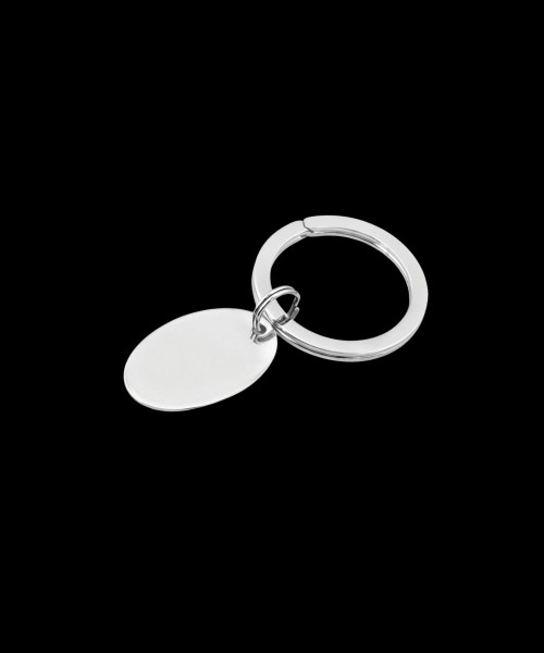 Engravable Sterling Silver Oval Key Ring