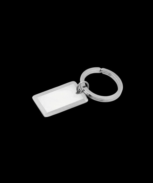Engravable Sterling Silver Four Lines Key Ring