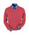 Men's Royal Alpaca V-Neck Sweater With Contrast Collar Red Coral Heather