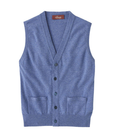 Men's Cashmere Sweaters: Cashmere Waistcoat with Two Front Pockets ...