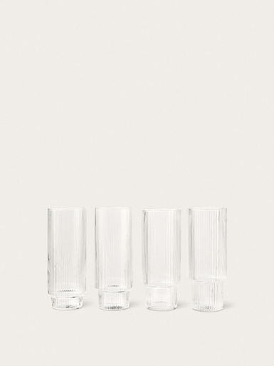 Ripple Long Drink Glasses Set of 4