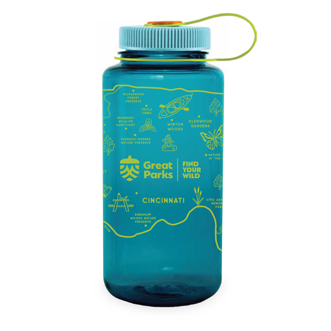 Park Map 32oz Wide Mouth Nalgene