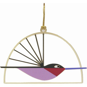 Charley Harper Ruby-Throated Hummingbird Brass Adornment