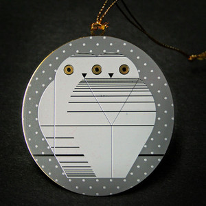 Charley Harper Twowls Brass Adornment