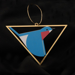 Charley Harper Bluebird Brass Adornment