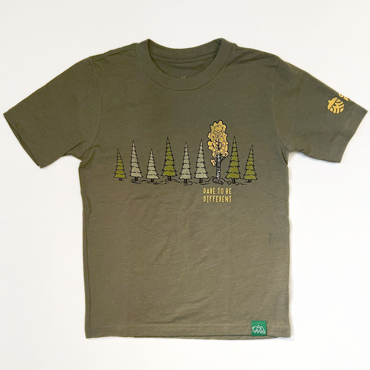 Dare to be Different Youth Tee in Military Green