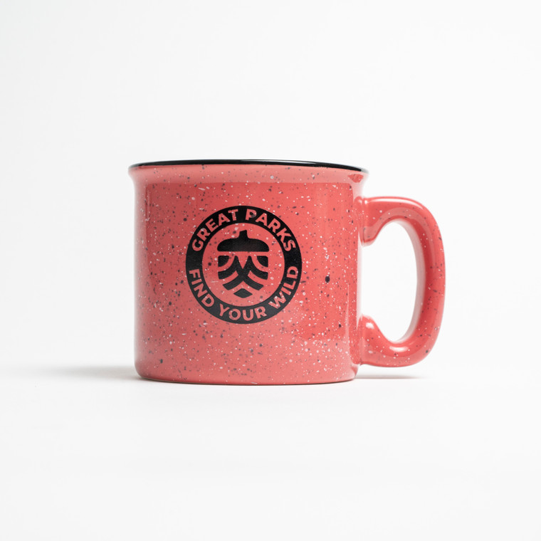Great Parks 15 oz. Speckled Campfire Mug in Coral