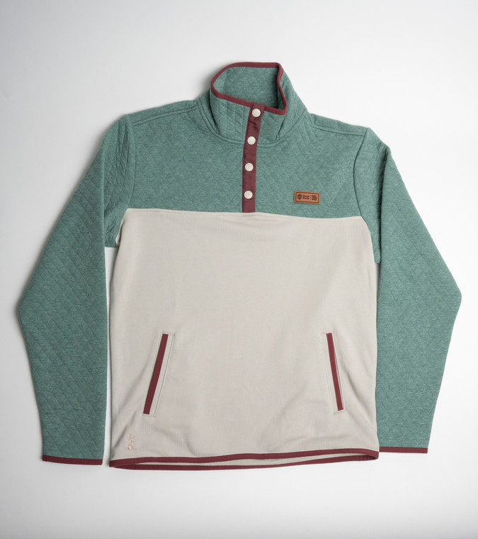 Sage Quilted Quarter Button-Up Shirt