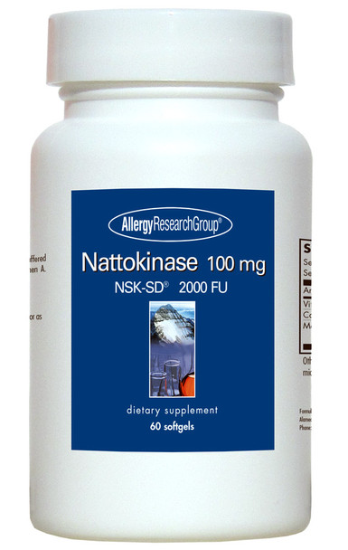 Nattokinase 100 mg NSK-SD®. 60 Capsules.  2000 Fibrinolytic Units