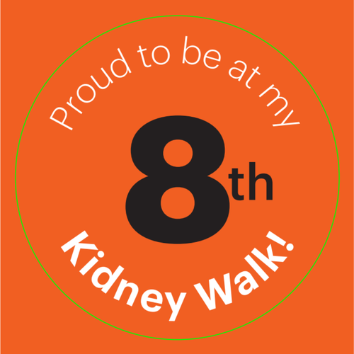 Kidney Walk 8-YR stickers 100/roll