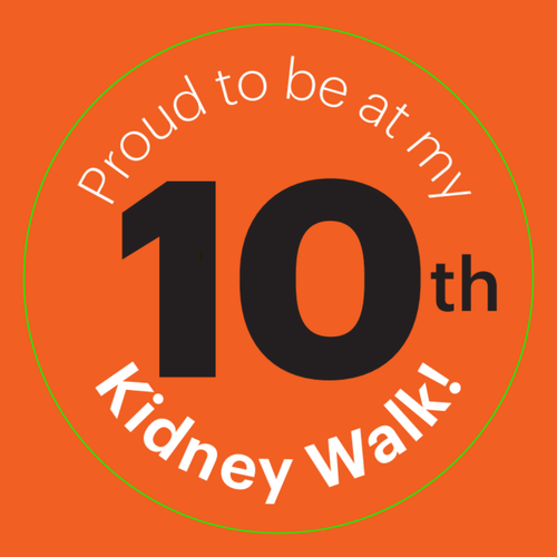 Kidney Walk 10-YR stickers - 100/roll