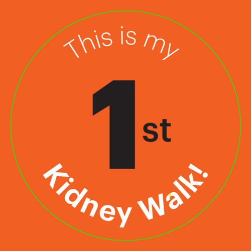 Kidney Walk "1st Kidney Walk" stickers - 100/roll