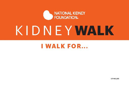 Kidney Walk Dedication stickers 3 x 2 - 100/pk