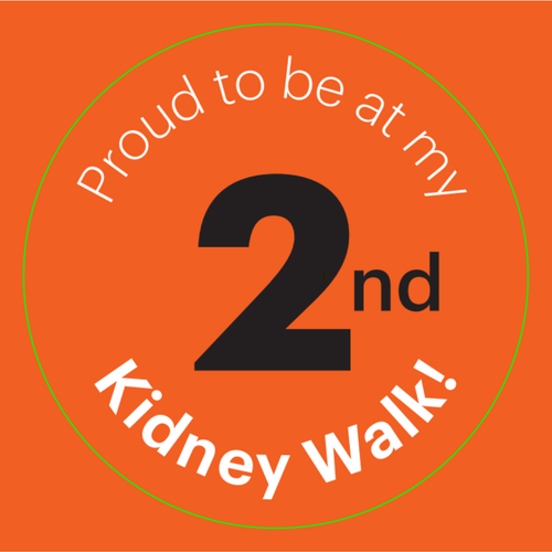 Kidney Walk 2-YR stickers 100/roll