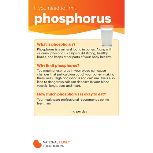 Nutrition Tool: Phosphorus (English) 25/pk