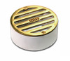 NDS  3" Round Polished Brass Grate w/PVC Collar NDS  3" Round Polished Brass Grate w/PVC Collar