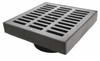 NDS  6" x 6" x 4" Square Grate & Adapter - Gray NDS  6" x 6" x 4" Square Grate & Adapter - Gray