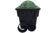 NDS 18" Two Hole Catch Basin Kit w/ Green Atrium Grate NDS 18" Two Hole Catch Basin Kit w/ Green Atrium Grate